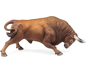 DQB DEQUBE Deqube - Toro Bravo Colorado Embistiendo - Figura Coleccionable Pintada a Mano - Tamaño 17x8x4,2 cm - Modelo (90110105)