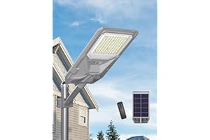 Ofuray Luce Solare LED Esterno, Of-4000W Lampione Solare Led Esterno, 6500K Super Bright Lampada Stradale Solari con Sensore di Movimento, IP67 Impermeabile Lampioni per Giardino Garage Strada