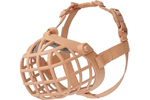 Baskerville Wide Fit Muzzle - For large broad nosed dogs, Boxer, Rottweilers, Breathable, Dog can Pant and Drink, Prevents Biting, Dog Training Muzzle for Medium and Large Dogs (Size 2)