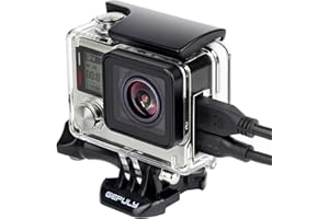 GEPULY Boîtier squelette pour GoPro Hero 4, Hero 3+, Hero 3 Action Camera Side Open Boîtier de protection avec porte arrière squelette pour caméra GoPro Hero4, Hero3+, Hero3