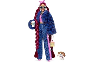 Barbie Extra - Bambola con Borsetta Ispirata a Una Fetta di Torta, Cucciolo e Accessori, Giocattolo e Regalo per Bambini 3+ Anni, HHN09