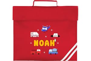 Chicken Craft Personalised School Book Bag - Emergency Vehicles - Custom Name Kids Bookbag