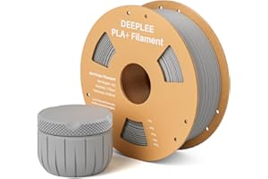 ‎DEEPLEE DEEPLEE PLA+ Filament 1.75mm, PLA Plus 3D Drucker Filament, Maßgenauigkeit +/- 0,02 mm, Filament 3D-Druckmaterialien, Grau 1kg (2,2lbs)