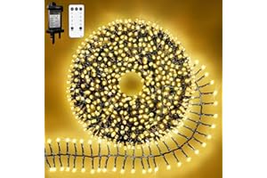 Neonawall Christmas Cluster String Lights - 1000LED Plug-in Fairy Lights with 8 Modes Remote - Waterproof Tree Light for Outdoor Indoor Decorations