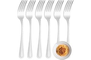 FAMILY Pack 6 Tenedor de Mesa 19.8x2.5CM Acero Inoxidable Diseño Línea, Elegancia y Funcionalidad para Cada Ocasión, Cubiertos de Alta Gama para Hogar y Restaurante