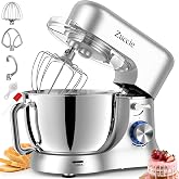 Zuccie 5L Kitchen Robot Blender, 1000W Food Processor with Whisk, Hook, Stainless Steel Bowl and Splash Protector, 8+P Speeds