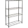 Amazon Basics - Scaffalatura a 4 ripiani, Nero, 35.6 cm D x 91.4 cm W x 137.2 cm H