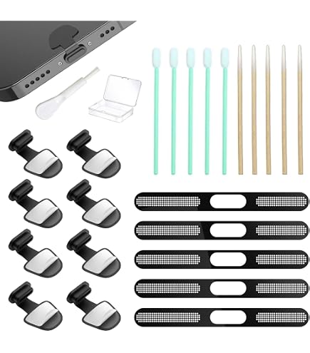 Kit Anti-poussière Pour IPhone 16/15 Pro - 15 Bouchons USB-C Silicone + 3 Autocollants Haut-parleur Maille + Brosse - Protection Ports Et Haut-parleur