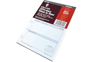 Collins 2024 Dayplanner Organiser Diary Organiser Refill Pad - Pocket - Week to View - 2024 Weekly Planner Refill