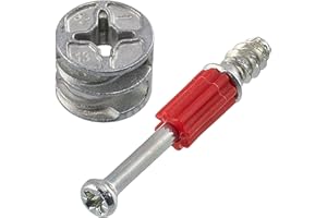 AERZETIX - C65853 - Lot de 50 ferrures d'assemblage à excentrique encastrée + 50 goujon Ø6x44 mm - pour panneau de 18 mm - en acier - menuisier ébéniste meuble bois MDF mélaminé placard tourillons