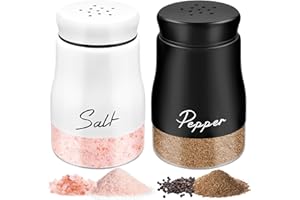 MINISOISO Salieres et Poivrieres Set, 2 Pièces 120ml Saliere et Poivriere de Table en Verre avec Couvercle en Acier Inoxydable, Salière et Poivrière Set pour Maison, Cuisine, Restaurant, BBQ