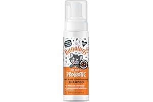 Bugalugs No Rinse Cat Shampoo for Itchy Skin with Prebiotics, Postbiotics & Probiotics for cats - kitten shampoo and cat shampoo for indoor cats for sensitive skin supports your pets Microbiome