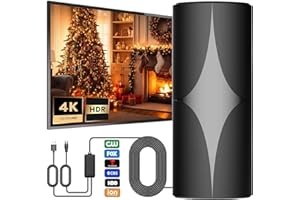 COMBLU Antenna TV aggiornata 2024, antenna TV per Smart TV interno/esterno, antenna digitale con raggio di copertura di oltre 900 miglia, ricezione a 360 ° canali locali, supporta 4K 1080p per tutti i