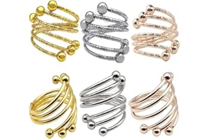 AIRFUL 6 Pezzi Anelli portatovagliolo, Portatovaglioli in Metallo per Decorazione da Tavolo, Matrimoni, Cene, Festival, Banchetti, 3 Colori 2 Disegni