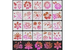 20 modelli di pittura per uccelli di fiori, DaKuan Flower Bird Painting Printing Board, stencil per pittura di disegno, stencil artigianali riutilizzabili, utilizzato per artigianato, vetro, carta