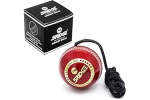 5RIDGE String Cricket Balls – Cricket Shot Practice Hanging Ball Develop Hand-Eye Coordination Leather Hanging Cricket Ball for Practice and Knocking Cricket Ball with Rope