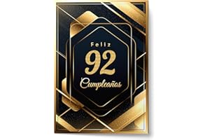 Cheerset Postal de Feliz Cumpleaños para Hombre o Mujer - Grande A4 21x30 cm con Mucho Espacio para Escribir - Incluye sobre (92 Años)