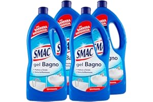 SMAC EXPRESS Smac - Detergente Gel Bagno Multisuperficie, Azione Igienizzante e Brillantezza, con Barriera Antigoccia, 850 ml x 4 Pezzi