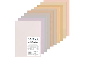 Canson Carta Mi-Teintes (Nido-api), Confezione da 10 fogli A4, 160 g/m², colori pastello