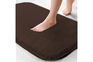 wyewye Tappetino da bagno in microfibra, 2 cm, super assorbente, 40 x 60 cm, colore: caffè