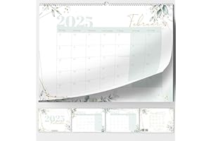 E&G KLASSE Kalendarz ścienny, kalendarz miesięczny 2025, format A4, zielony, eukaliptus, z KW na dni świąteczne i wakacyjne, dużo miejsca do zapisywania miesięcy, rodzinny planer, 30 x 21 cm, wysokiej jakości