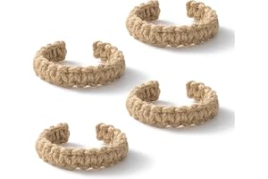 CHUQING Curtain Tiebacks Set med 4 repgardintillbehör för vintagegardiner Naturen