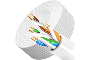 SOIBKE Kabel Ethernet 30 m luzem, kabel internetowy 30 m, CAT 6, 23AWG, UTP, RJ45, połączenie internetowe Gigabit LAN, bezhalogenowe, niekorozyjne, trudnopalny, szybki kabel Ethernet (30 metrów)