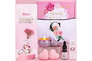 BAICAI Birthday Pamper Gifts for Women, Personalized Letter S Happy Birthday Letterbox Gifts for Her, Unique Ladies Spa Bath Set Get Well Soon Hampers Thank you Gifts for Women Best Friend Bestie Sister Mum