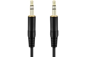 Conecto CC20084 Kabel Audio Stereo Aux, Wtyczka Jack 3,5 mm, Pozłacany, Ultracienki Design, 1 m, Czarny