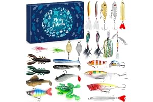 iZoeL Adventkalender För Män 2023, Fiskeadventskalender, Fisketillbehör Adventkalender, Fiskegåvor För Män Kvinnor Pappa Farf