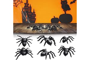 Molyorch 200 stycken streck spindlar rekvisita, förfalskande spindlar, läskig halloween spindlar, för halloweenfestival, terroristiska aktiviteter, sällsynt temafest