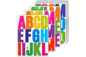 BSSMMAI 24 Blatt Selbstklebende Buchstaben, 2 zoll Große Großbuchstaben Aufkleber mit 318 Zahlen und Buchstaben für Outdoor Schilder Briefkästen Autos DIY-Karten Adressenzahl Schild
