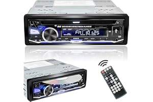 Alondy Autoradio mit CD/DVD Player Bluetooth USB,1Din CD-Tuner mit RDS Radio FM AM Freisprecheinrichtung MP3 SD AUX