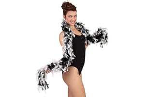 Atosa Boa - Piume, colore: Nero/Bianco