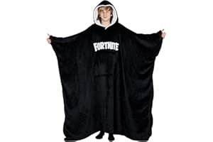 Fortnite Oversized Hoodie Decke zum Anziehen Pullover Jungen und Teenager 14+ Extra Lange Fleece Tragbare Kuscheldecke mit Ärmeln Gamer Geschenk