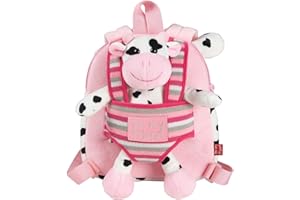 PERLETTI Petit Sac à Dos Peluche pour Enfant Garçon Fille 3 4 5 Ans - Mini Cartable de Voyage Réversible et Animal Amovible pour École Maternelle - Jouet Doux et Sacoche pour Tout Petits - 22x25x3 cm