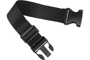 THEAQUE Fanny Pack - Correa extensora elástica con hebilla de 50 cm, Black, 50.00X5.00X1.00cm, 1 unidad