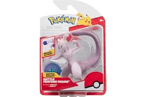 Pokémon PKW3370 – Battle Feature Figur – Mewtu, officiella rörliga figurer, 11,5 cm