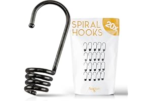 fuxton 20 szt. haków spiralnych do lin ekspanderowych ø 6 mm, gumowych lin. Haki ekspandera/haki do plandeki/haki linowe do przyczep, plandek, ciężarówek, łodzi, motocykli, rowerów