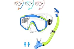 ‎HIIPEAK Hiipeak Schnorchelset Kinder, Kinder Schnorchelset Jugendliche Taucherbrille Junge Mädchen, Anti-Fog, Anti Leck Taucherbrille mit Dry Schnorchel für Schnorcheln und Tauchen