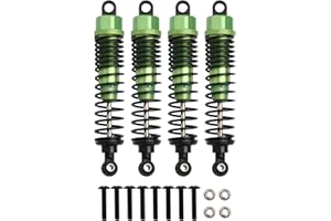 GDOOL Front Rear RC Shock Absorber, 4-Pack Aluminum 98mm Adjustable Assembled Suspension for 1:10 Redcat HSP 94166 94106 94107 94155 94170 Buggy Truck Crawler Upgraded Hop-up Parts(Green)