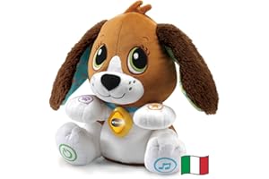 VTech Fido, Parla e Gioca con Me, Peluche Interattivo, Cagnolino Giocattolo che Ripete Tutto, Gioco Evolutivo con 3 Livelli di Sviluppo, Muove le Orecchie, Lingua Italiana, Batterie Incluse, 1-5 Anni