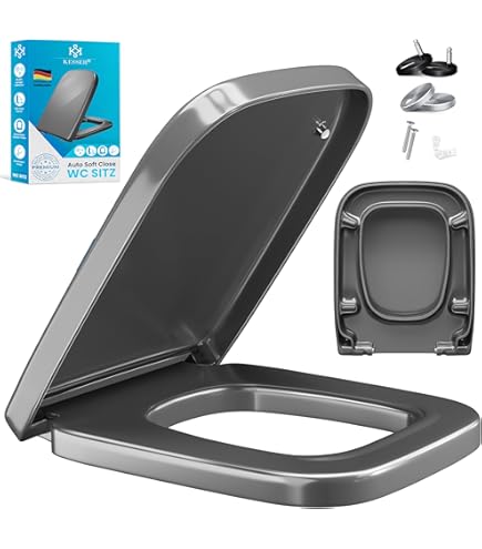 Afneembare WC-bril Wirquin Marbella WC-bril – Soft-close, Afneembaar, Antracietgrijs | Universele U-vorm, Thermoplastisch Universele WC-bril