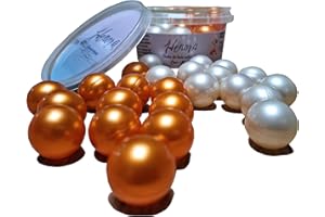 HENORA Pot de 2 * 12 Perles de bain boules bombes naturelles huile de soja SANS PARABEN parfum Monoï Coco Constituez votre coffret cadeau de fête des mères maman pour une peau douce et lisse parfumée