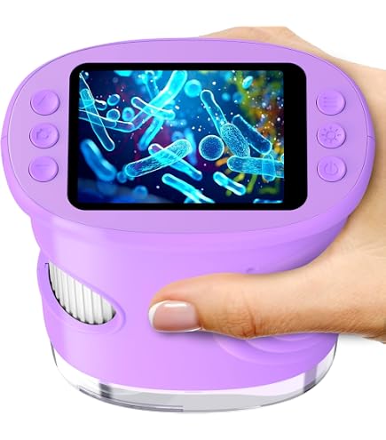 Temodu Digitales Mikroskop Für Kinder – 2,0-Zoll-Bildschirm, 1000-fach Vergrößerung, USB & Tragbar, Wiederaufladbar, Für Naturerkundung & Wissenschaft (Orange)