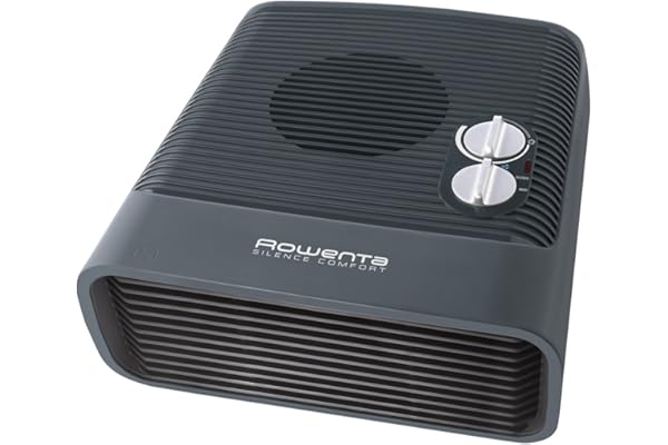 Rowenta Atlas Silence SO5115F0 Calefactor de 2400 W con 2 velocidades, termostato anti-heladas, función aire frío, silencioso y fácil de transportar (Reacondicionado)