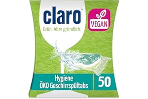 Claro ÖKO Hygiene Power tabletki do zmywarki, bez fosforanów, w folii rozpuszczalnej w wodzie - 50 szt. (50 płukań)