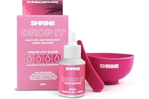 Shrine Drop It Hair Dye Kit - Semi-Permanent Hair Color | Create Any Shade From Pastel to Vibrant | 200 Drops Per Bottle | Multi-Use, Vegan & Cruelty Free PINK