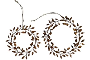 khevga Fensterdeko hängend – 2er Set Metall-Deko-Kranz im Rost-Look, Landhausstil, perfekt für Fenster, Türen und Wanddekoration, Vintage-Design