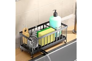 JYFKINN Organizador de Fregadero para la Cocina, Soporte Estropajo Fregadero de Cocina,, escurridor de Platos de Acero Inoxidable, Porta jabón, Organizador de Fregadero, organización del Fregadero de Cocina